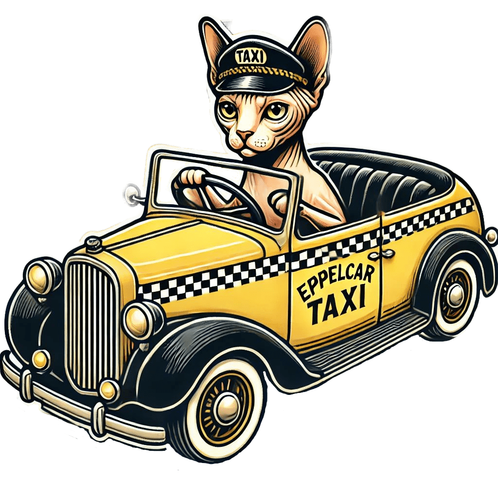 Auf dem Bild ist ein Taxi Auto zu sehen.